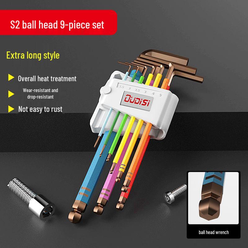 Colored Hex Wrench and Screwdriver Set - 6-Point, Multifunctional Tool with Extended Keys