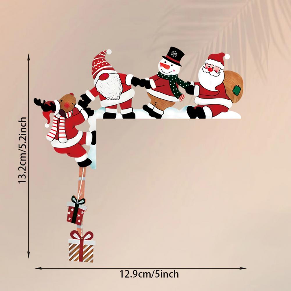 Weihnachts-Türschmuck Eckdeko aus Holz Schneemann Rentier Weihnachtsmann Schild für Zuhause Party Türrahmen Dekoration