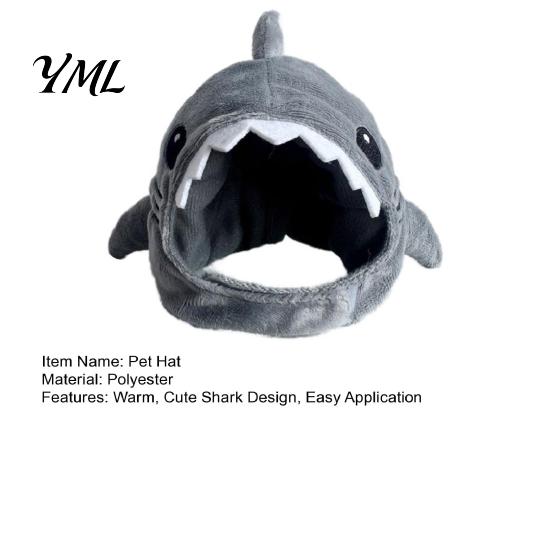 Holiday Pet Gift Ideas Cat Shark Hood Hat, Winter Plush Warm Headgear, Cozy Cute Small Animal Accessories Hat Accessory for Cats Dogs Fun Photo Props