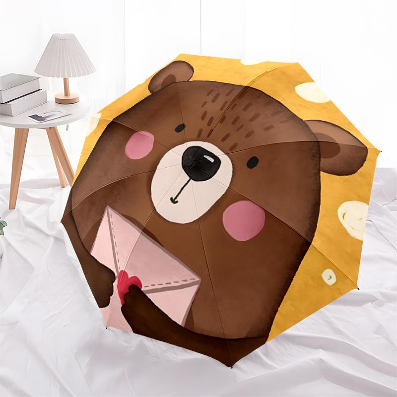 1pc Bear Letter Umbrella That Opens  Closes Automatically  Perfect Gift with a Convenient Folding Mechanism 82
