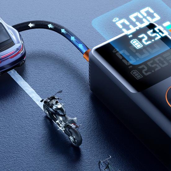 Bezprzewodowa pompka samochodowa z lampką, ładowana przez USB, przenośna pompka do pompowania do samochodu, roweru, piłki, elektryczna pompka do opon