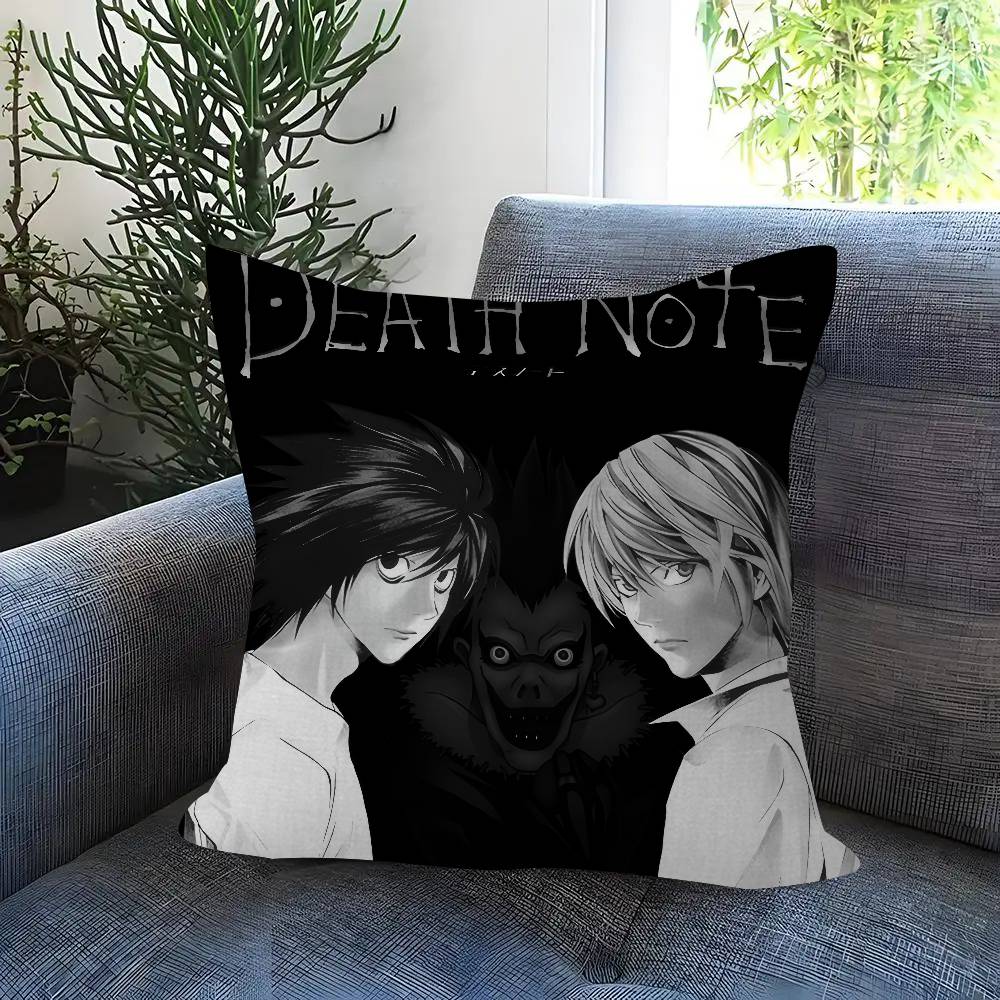 Anime Death Note Hororr Double-Sided Printed Pillow Cover Short Plush Suitable Living Rooms Bedrooms Sofas Throw Cushion Cover