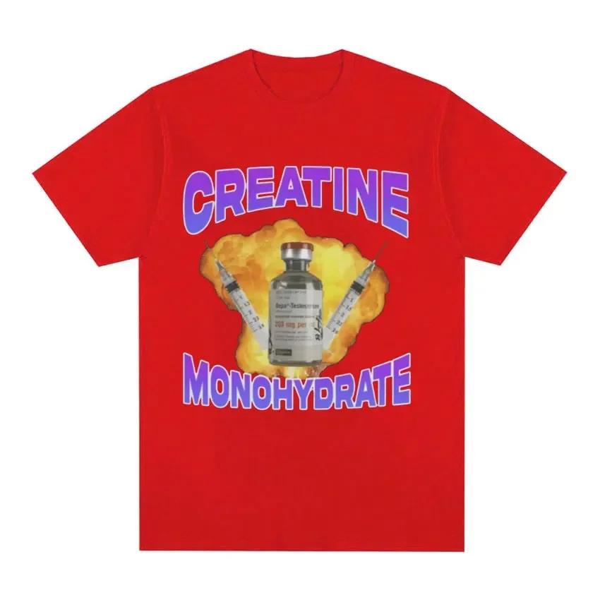 Creatină Monohidrat Grafică Meme Amuzantă Tricou Femei Bărbați Modă Tricouri Vintage cu Mânecă Scurtă Tricou Supradimensionat