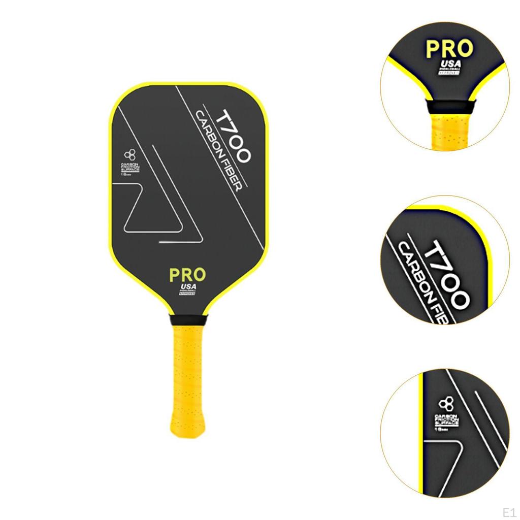 Pickleball Paddle 16mm Thick Racquet for Adults Beginner Practice Yellow