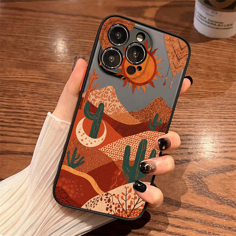 Mountain and Water Painting Phone Case For iPhone 11 12 Mini 13 Pro Max 17 16 Pro Max 14 15 Pro Max Plus Bumper Shockproof Cover
