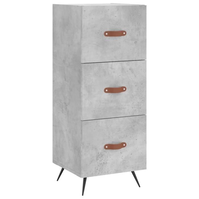 VidaXL Buffet Gris béton 34,5x34x90 cm Bois d'ingénierie 828576