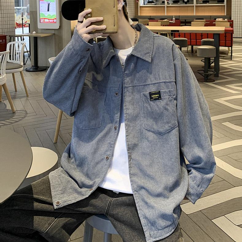 2025 Spring Japanese Corduroy Jacket Jacket Men's Trend Retro Outerwear Shirt Couple Versatile Tooling