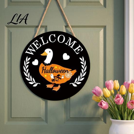 Housewarming Gifts for Goose Lovers Interchangeable Welcome Sign Front Door, Rustic Farmhouse Wood Door Hanger Home Porch Entryway And Seasonal Decor