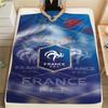 France football logo Printed Flannel Blanket, soft throw for bedroom sofa, washable,soccer fan merchandise, great gift.