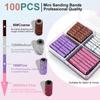 100Pcs Mini Nail Drill Bits Small Sanding Bands for Nail Drill with 3 Mm Mandrel Bit, 80 120 180 240 Fine Grit Nail File for Acrylic Nails Gel