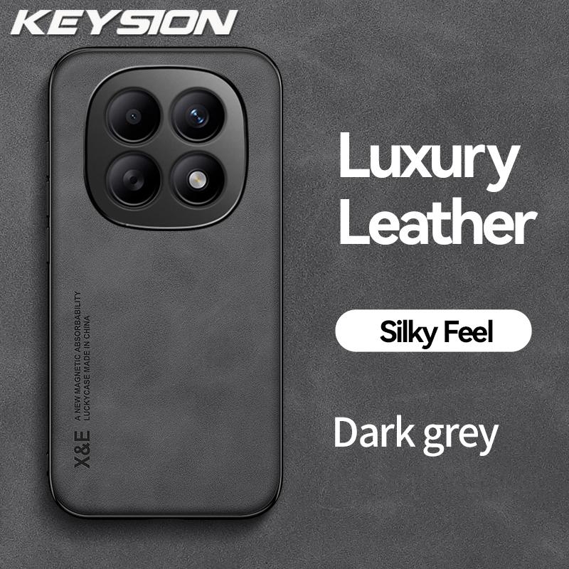 

KEYSION Розкішний Ретро Чохол зі Шкіри PU для Redmi Note 15 Pro + 5G Силіконовий+Полікарбонатний Ударостійкий Чохол для Телефона для Redmi Note 15 4G 5G for Redmi Note 15 4G темно-сірий колір