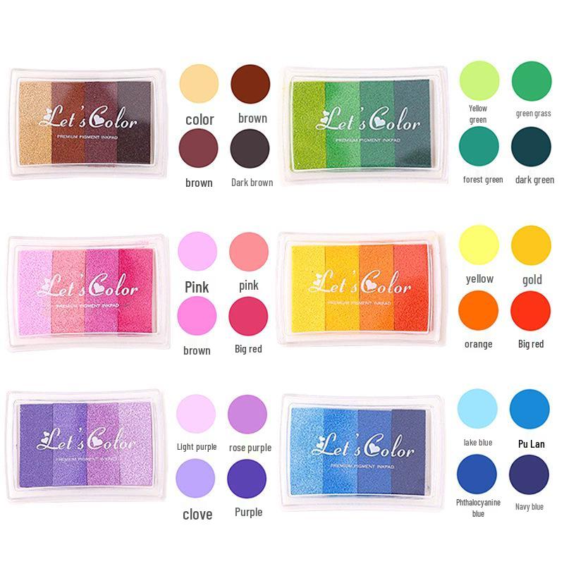 Children's 4-Color Gradient Finger Painting Ink Pad