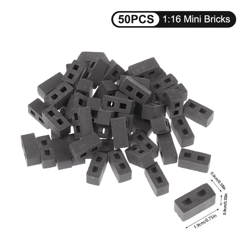 20/50Pcs Miniature Cinder Blocks Model 1/12 Dollhouse Micro Landscape Mini Concrete Bricks Toy Micro Scene Construction Props