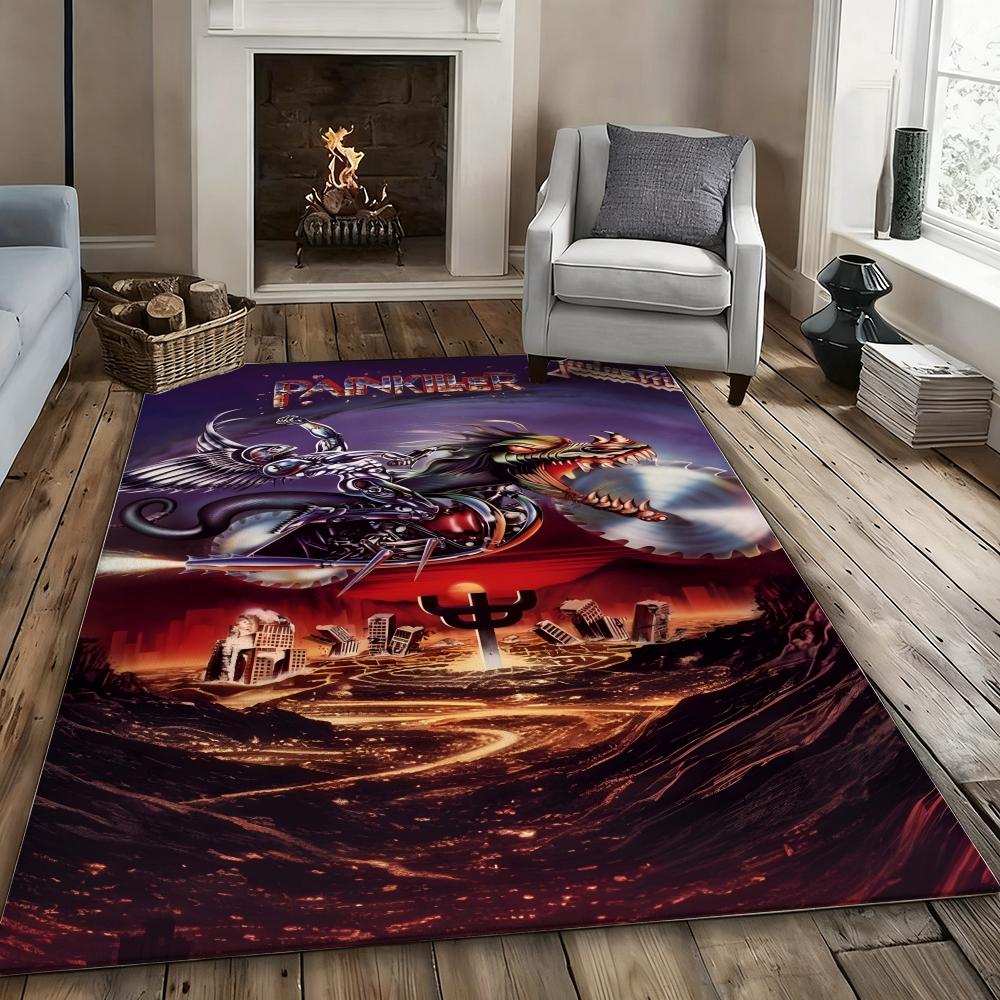 Rock Band J-judas Priest Floor Mat Soft Floor Mat Thickened Non-Slip Door Mat For Living Room Home Decor Flannel Rugs