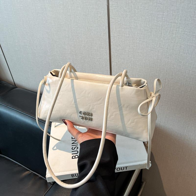 

Premium bag women s new fashionable versatile shoulder underarm bag commuter baguette bag белый