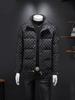 European Men's Stand Collar Winter Down Jacket - Slim Fit, Warm, Trendy Print, High-End Casual Style