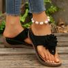 Fashion 2025 Vintage Flowers Wedges Slippers Women Summer Lightweight Platform Flip Fops Woman Clip Toe Thick Sole Sandals Plus Size