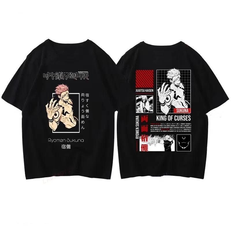 Men's summer Japanese anime character Satoru Gojo printed Harajuku street casual fashion T-shirt
