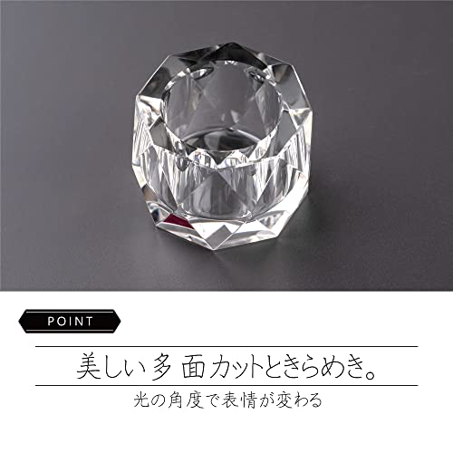 Mini Pluto Clear Buddhist Altar Set (5 pieces, 2.5 inches) - Crystal Buddhist Altarware - Modern and Stylish (Clear) - Incense Burner, Flower Vase, Ca