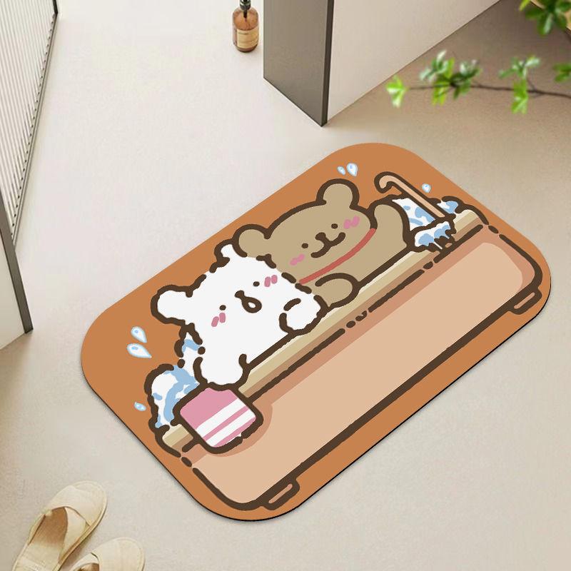 

Diatom Mud Floor Mat Cartoon Wind Line Puppy Bathroom Floor Mat Toilet Door Non-Slip And Dirt-Resistant Easy To Take Care Of Floor Mat 40*60cm