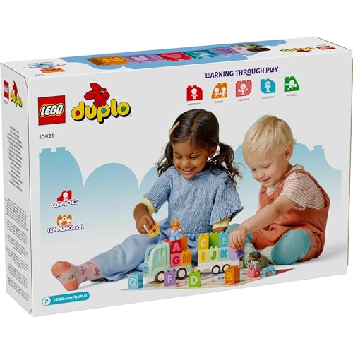 Brinquedo Caminhão do Alfabeto LEGO Duplo Town, Presente de Aniversário, Blocos de Construção Educacionais, para Meninos e Meninas, Idades 1,5, 2 e 4, Veículo, Carro em Miniatura, Boneco,