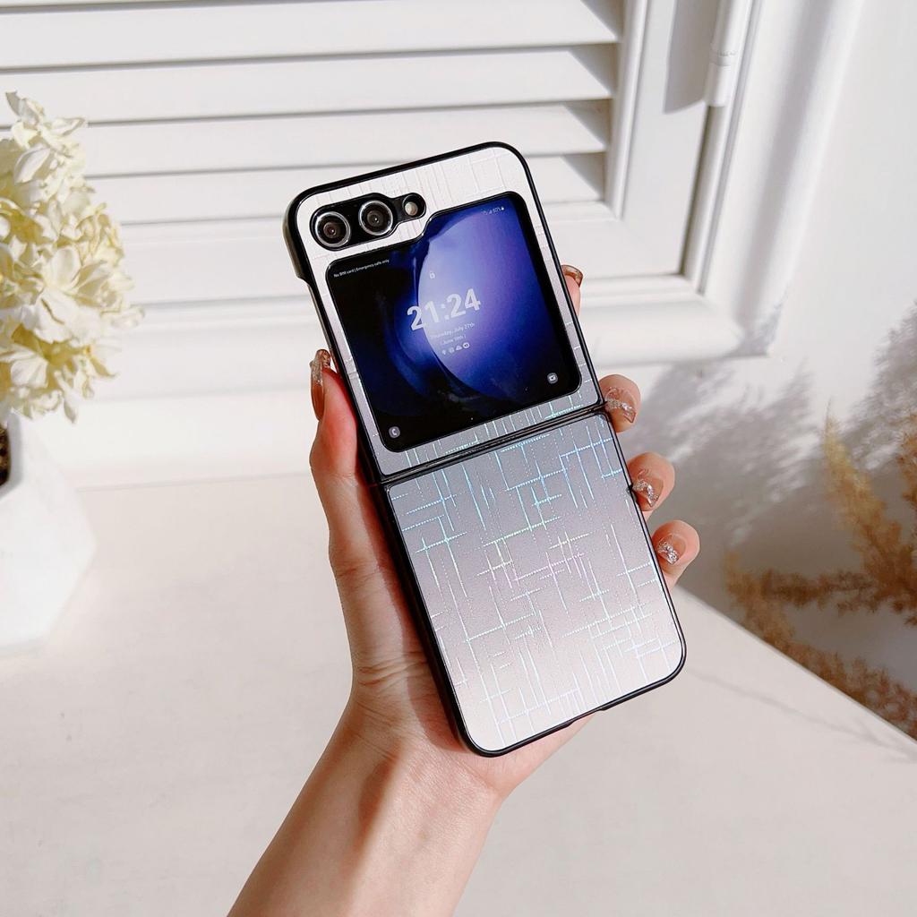 Suitable for Samsung Z Flip6 mobile phone case ZFlip5 folding screen gradual change of color sticker leather case X Flip colorful color