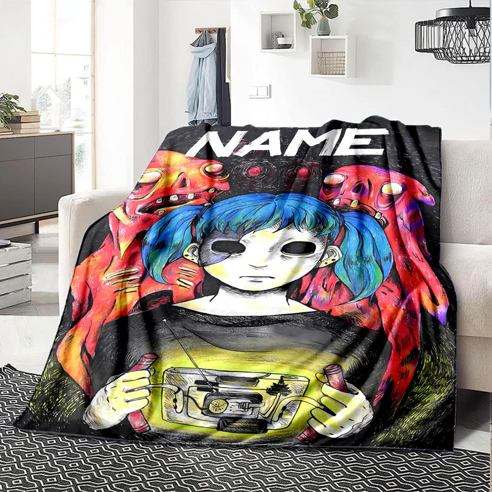Customiz Name Personality Sally Face Blanket Soft &Warm Sofa Office Bed Travel Lunch Break Blanket, Gift Suitable All Seasons