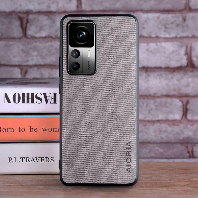 Luksusowe Etui Tekstylno-Skórzane do Xiaomi 12T mi 12T Pro Miękkie TPU z Twardym PC 3w1 Osłona Ochronna