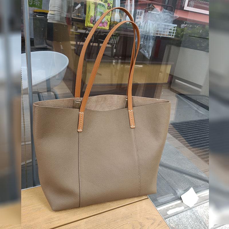 Genuine Leather Women's Bag High Quality Large Capacity Women Tote Bag Fashi Cowhide Female Shopping Shoulder Bags 2378