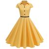QICED Fashion Summer Spring Solid Color Print Short Sleeve V-Neck Casual Dresses