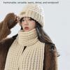 Thick Warm Wrap Hat & Scarf Warm Set Acrylic Blended Cashmer Keep Warm Cap  For Travel Outdoor
