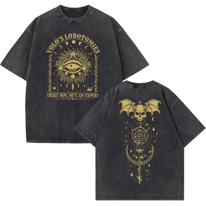 Divertente Scatola di Succo Astarion T-shirt Lavata Vintage Unisex Moda Donna Estetica Maglietta a Maniche Corte Estiva Casual Oversize