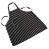 Adjustable Adult Black Stripe Bib Apron With 2 Pockets Chef Waiter Kitchen Cook