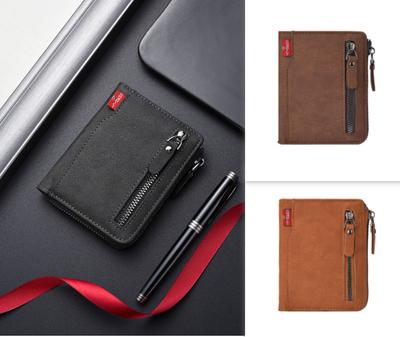 Men's Wallet With Large Capacity Zipper Card Bag And Coin Purse