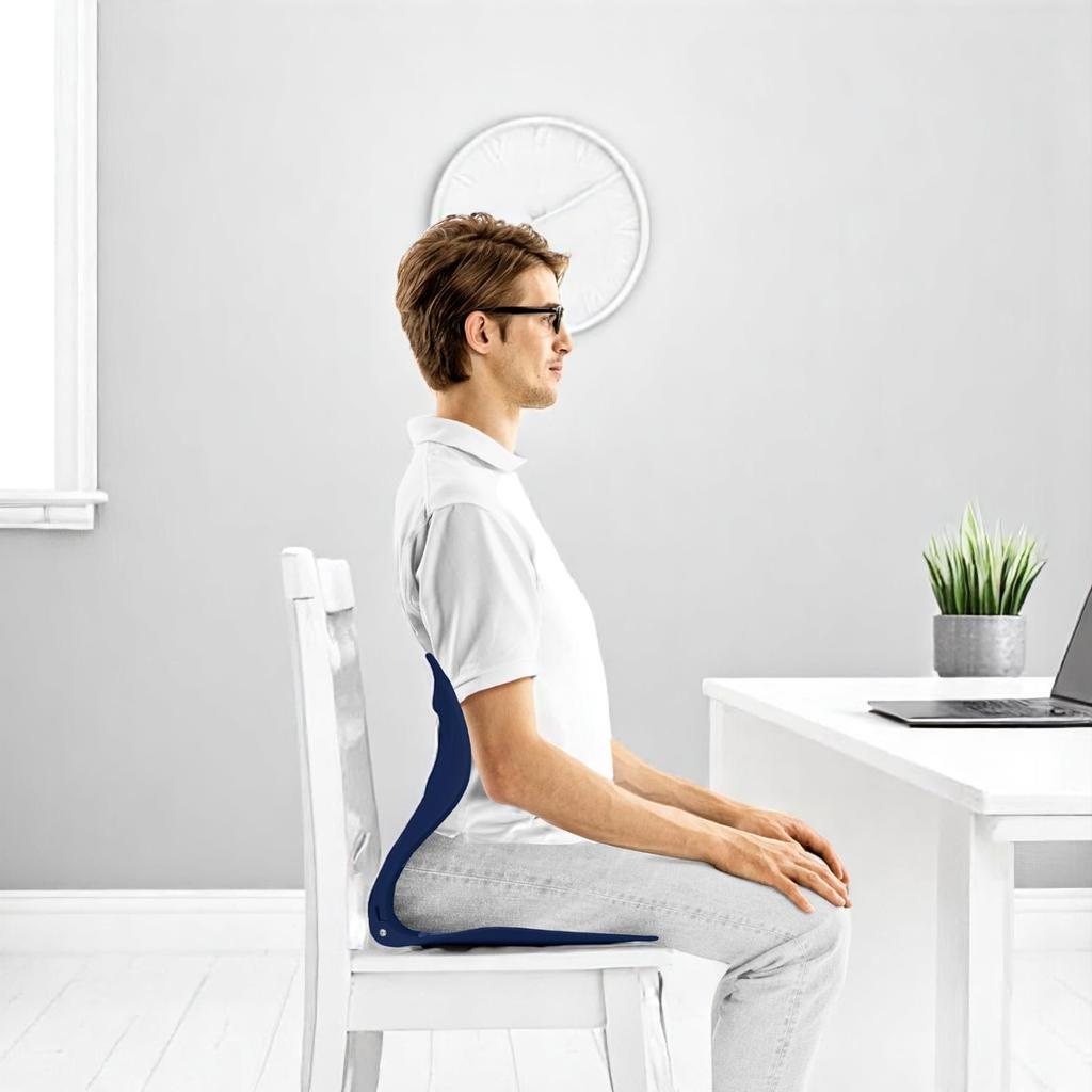 La-VIE Beautiful Posture S-Shaped Seat, Foldable, Posture Corrector, Pelvic Support Chair, Navy, 3B-4831 [Genuine Manufacturer Product]