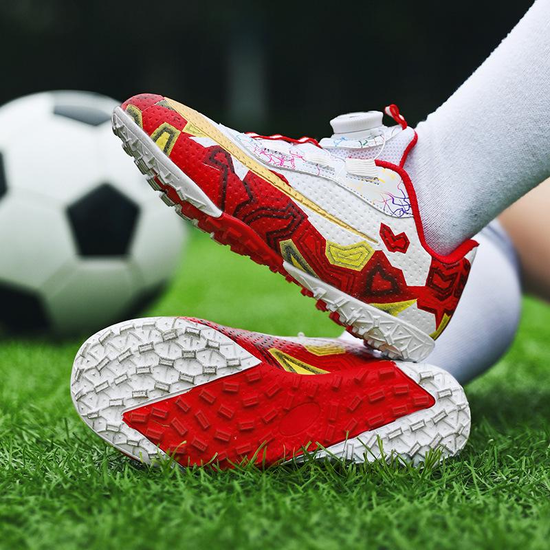 Children's Rotary Buckle Shattered Nail Training Football Shoes, Girls and Boys Elementary School Sports Competition Training Shoes Men