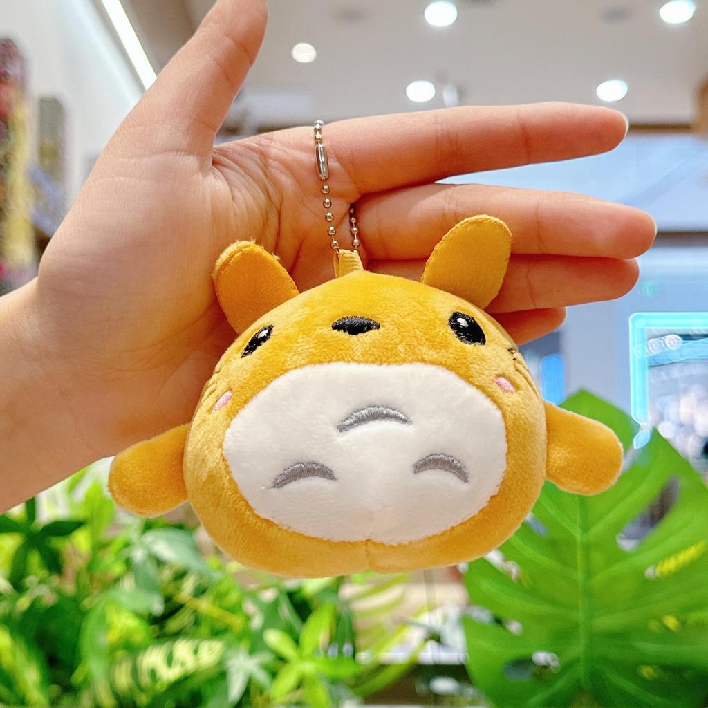 Japanese Style Cute Totoro Plush Keychain - Cartoon Stuffed Doll Pendant Keyring