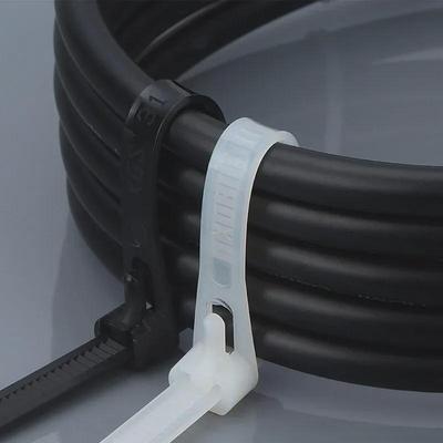 Abraçadeira de Cabo de Nylon Removível Reutilizável com Fivela - Vários Tamanhos (5mm/200mm/250mm/8mm/300mm/350mm)
