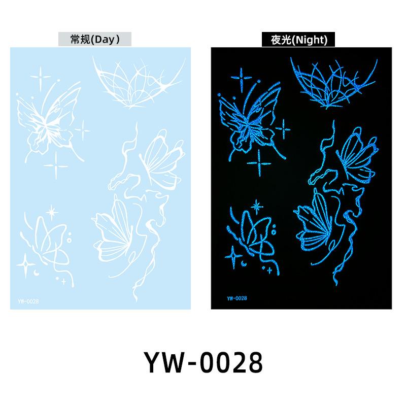 Glow In The Dark Indian Lace Tattoo Stickers - Henna Style Hand Body Art