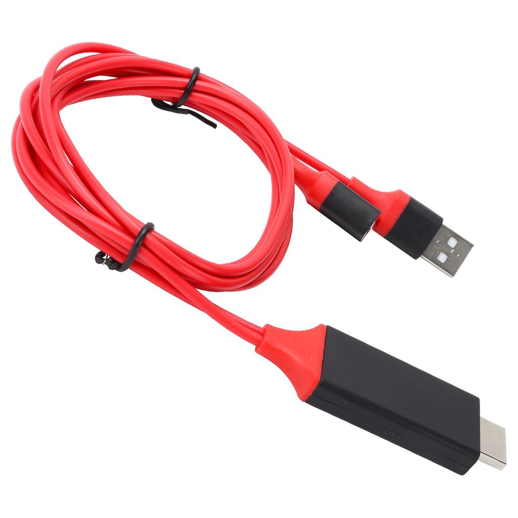 1080p TypeC Mobile Phone To HD Multimedia Interface Cable USB Adapter for IOs Android(Red )