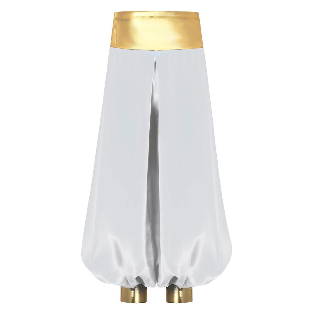 Boys Arabian Prince Costume High Waist Loose Harem Pants Casual Baggy Dance Pants Halloween Outfit