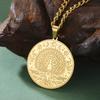 Dawapara Colar da Árvore da Vida e Fases da Lua Pingente Mitológico Yggdrasil Amuleto da Deusa Wiccan Joias de Aço Inoxidável