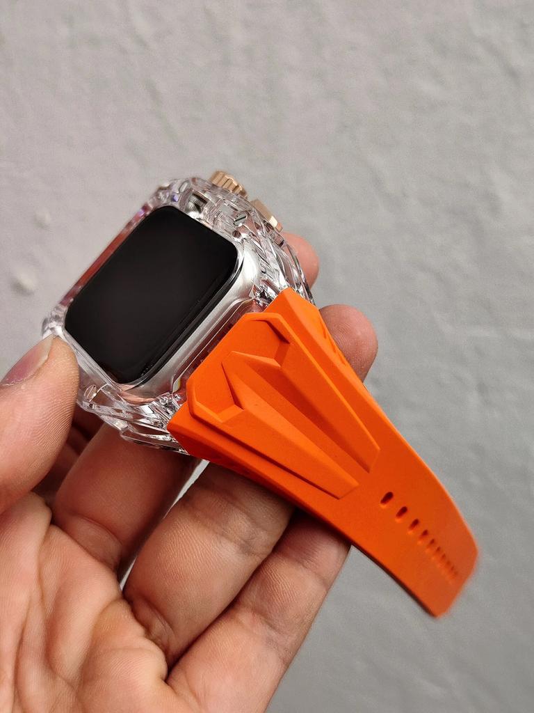 Transparent Modification Kit For Apple Watch 11/10 46mm 42mm/Ultra 2 3 49mm Series 9 8 7 6 5 SE 45mm 44mm 40 41mm Refit Mod Case