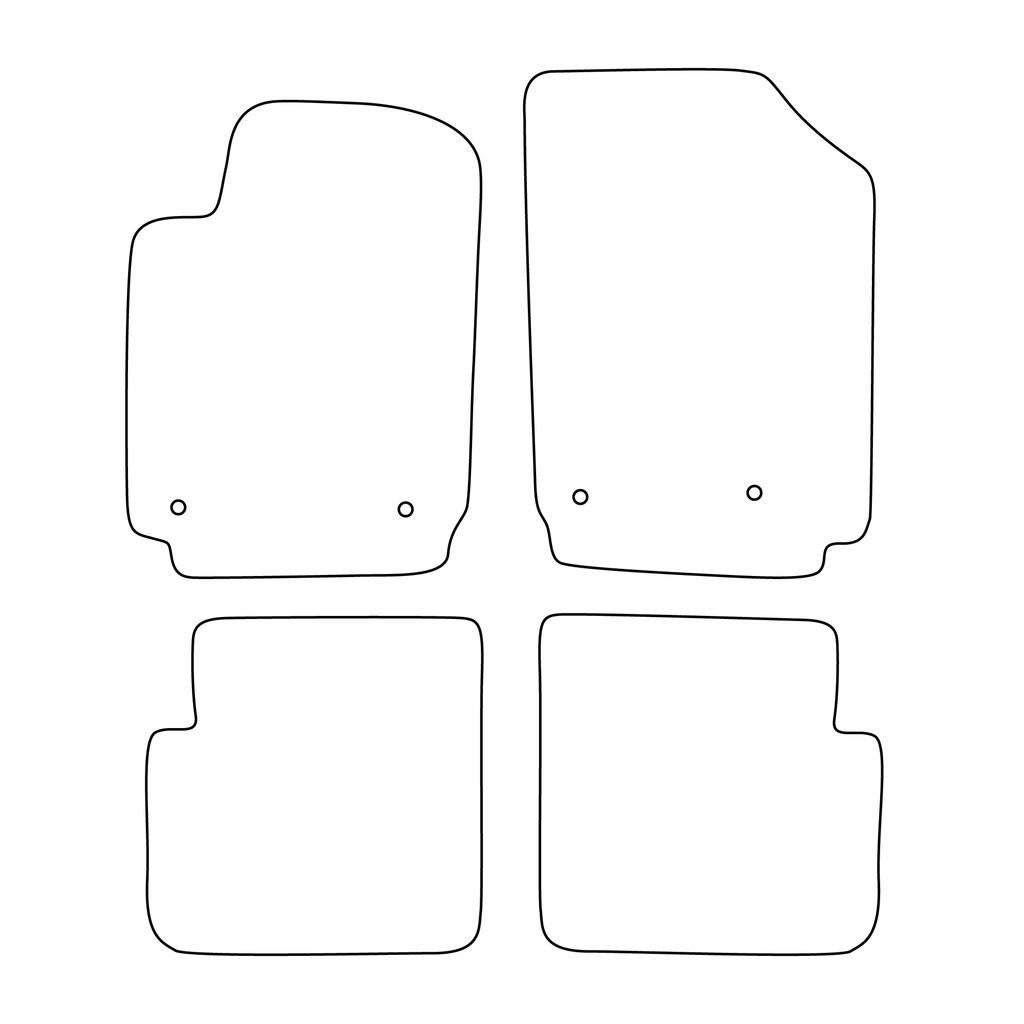 [Blm]Fi002 Black - Set Of Velour Floor Mats To Fit Fiat Stilo 2001-2007 - Black Trim