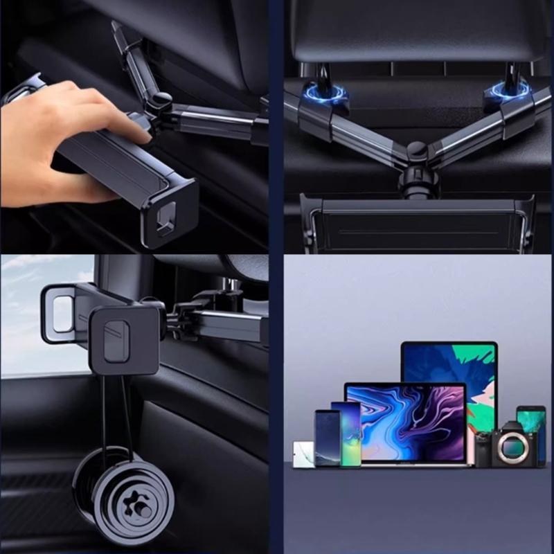 Car Backseat Mount Entertainment Holder for Tablets Phone, 360 Degree Rotatable, Long Drives Family Trips Easy to Clean
