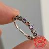 100% Solid BFCLUB  Silver Color Rainbow Colorful Stone Rings For Women Simple Trendy Retro Anillos Party Gifts Accessories