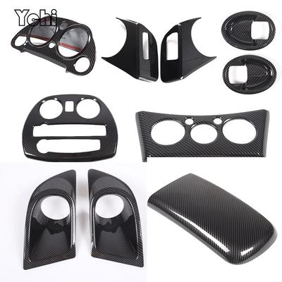 For Mitsubishi Eclipse 06-11 ABS Carbon Fiber Air Conditioner Multimedia Frame Cover Window Lifting Button Cover Car Accessories