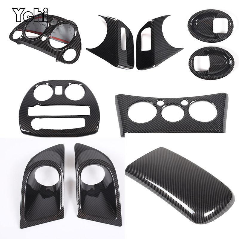 For Mitsubishi Eclipse 06-11 ABS carbon fiber Air conditioner multimedia frame Cover Window Lifting Button Cover Car Accessories