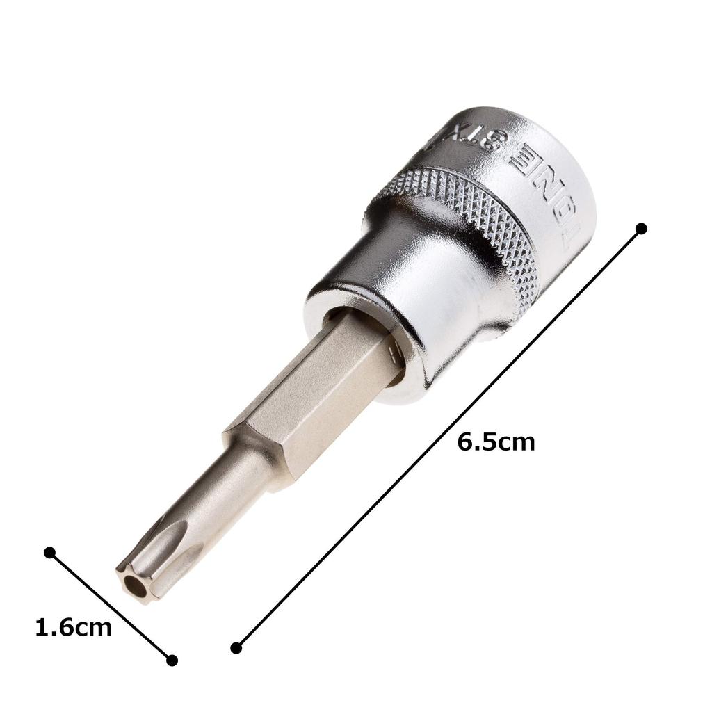 TONE Torx Socket T30H (Tamper-Resistant), 3TX-T30H, 9.5mm (3/8") Drive,