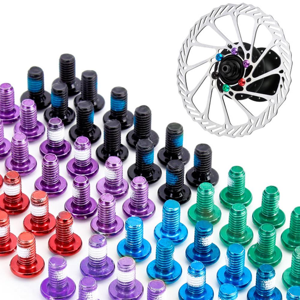 12pcs M5x10mm Disk Brake Rotor Bolts Colorful Stainless Steel MTB Mountain Bike T25 Brakes Disc Fixed Screw Bicycle Accessories